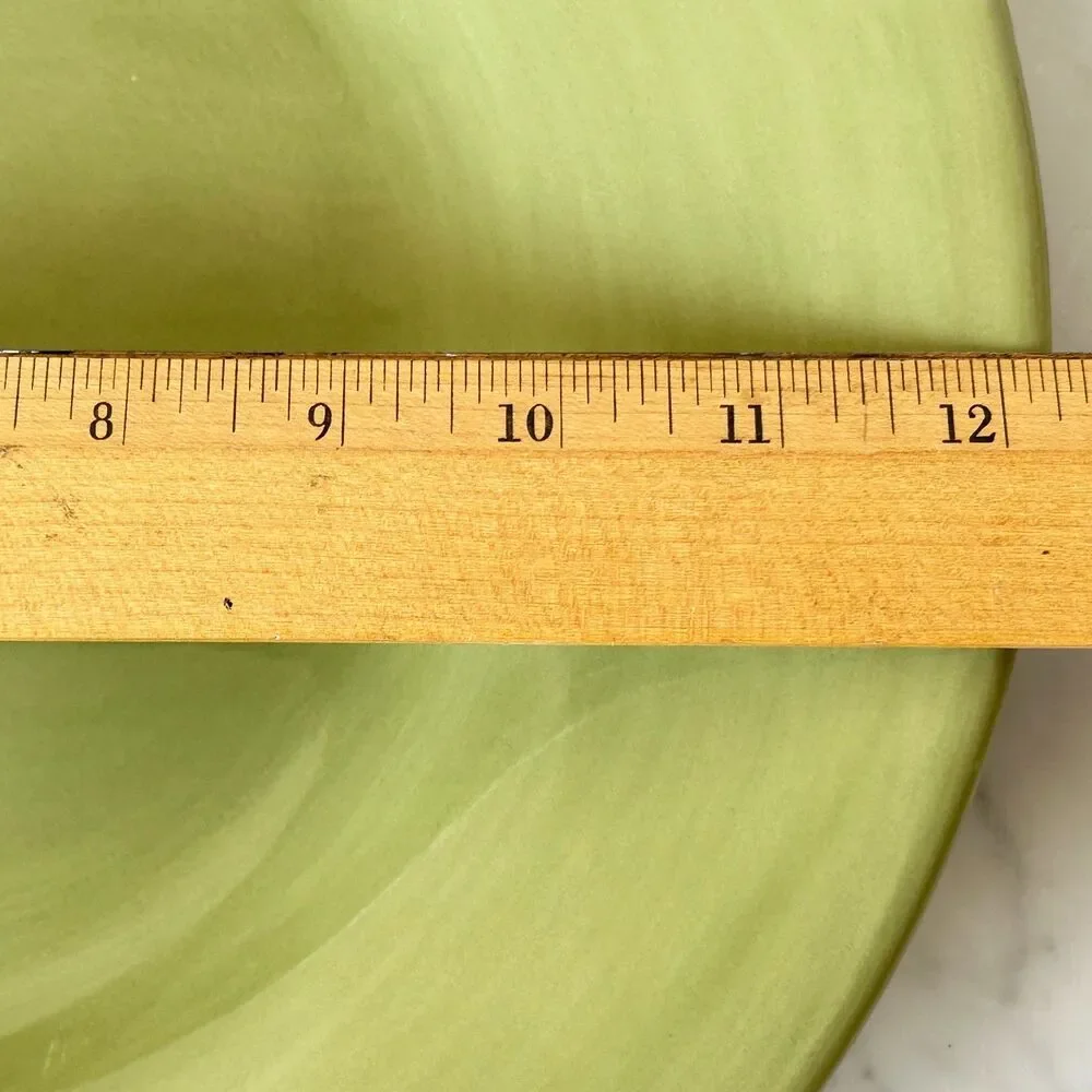 Pottery Barn Sausalito Sage Green Dinner Plate Rustic Hand Painted 12.25